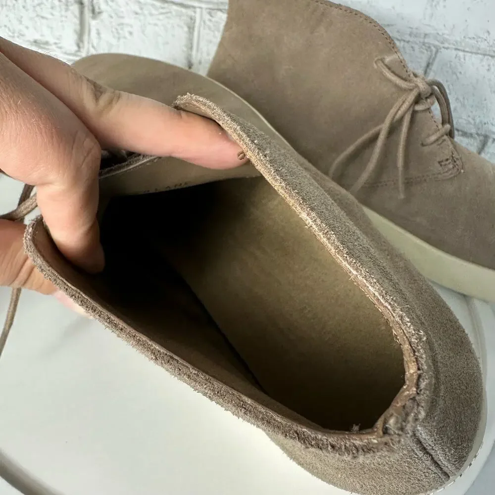 Everlane Desert Boot Pebble Suede Leather Lace Up Shoes Brown 11